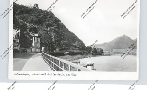 5480 REMAGEN - ROLANDSECK, Rheinufer, Rolandsbogen, Schiffsanleger