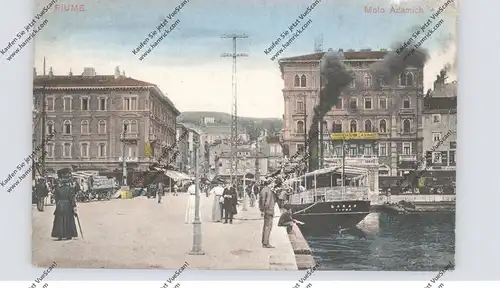 HR 51000 RIJEKA / FIUME, Molo Adamich, MS "BAKAR", belebte Szene, kl. Randmangel