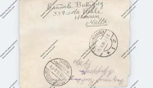 MALTA - 1926, R-letter, Michel 103 & 123, Valetta - Recklinghausen