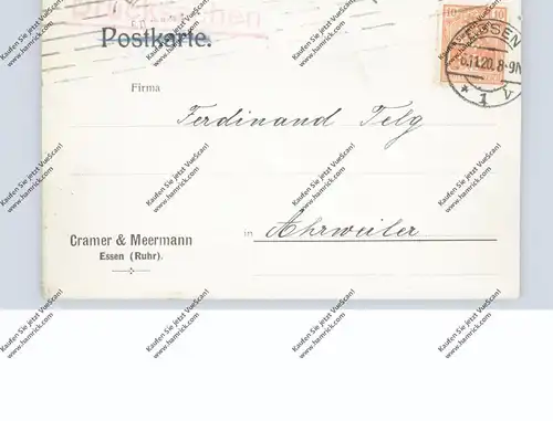 4300 ESSEN, POSTGESCHICHTE - Firmenlochung / Perfin, Cramer & Meermann, 1920