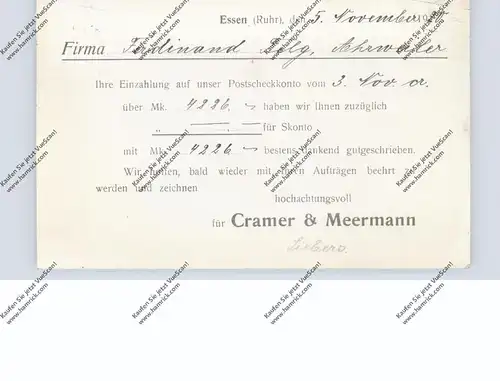 4300 ESSEN, POSTGESCHICHTE - Firmenlochung / Perfin, Cramer & Meermann, 1920