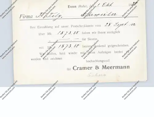 4300 ESSEN, POSTGESCHICHTE - Firmenlochung / Perfin, Cramer & Meermann, 1920