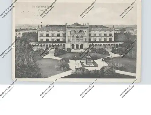 OSTPREUSSEN - KÖNIGSBERG / KALININGRAD, Universität, Feldpost 1916 Juditten / Mendejelewo, Tagestempel