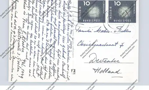 BUND - 1957, Michel 267 Fernsehen, AK-Mehrfachfrankatur in die Niederlande