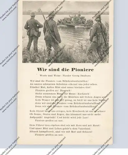 MILITÄR 2. Weltkrieg, Lieder-Karte "Wir sind die Pioniere", von Georg Dauborn