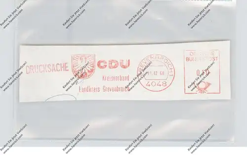 4048 GREVENBROICH, CDU Kreisverband Grevenbroich, Maschinen-Werbe-Stempel