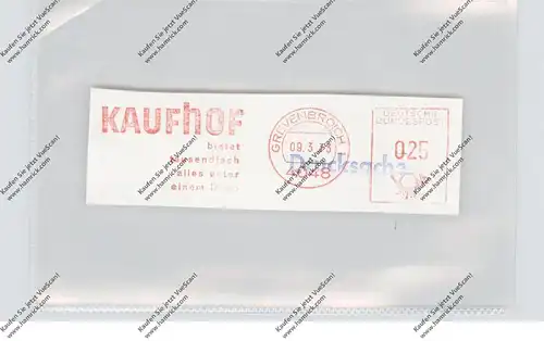 4048 GREVENBROICH, Kaufhof, Maschinen-Werbe-Stempel