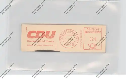 4048 GREVENBROICH, CDU Kreisverband Neuss, Maschinen-Werbe-Stempel