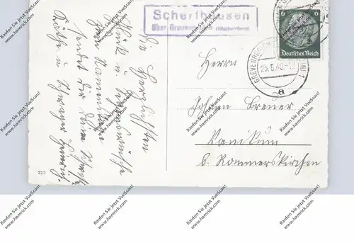 4053 JÜCHEN - SCHERFHAUSEN, Postgeschichte, Landpoststempel Scherfhausen über Grevenbroich, 1940