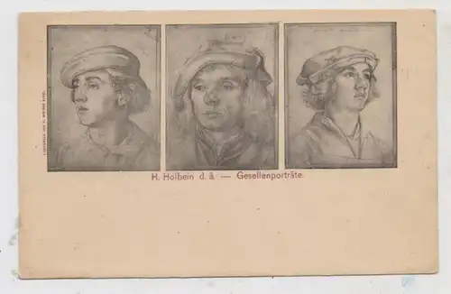 KÜNSTLER - ARTIST - HANS HOLBEIN der Ältere, "Gesellenporträte", Lichtdruck, ca. 1900