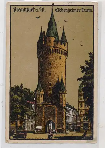6000 FRANKFURT, Eschenheimer Turm, Steindruck, kl. Eckdruckstelle