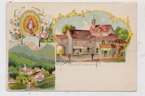 8165 FISCHBACHAU - BIRKENSTEIN, Gruss aus... Lithographie 1902