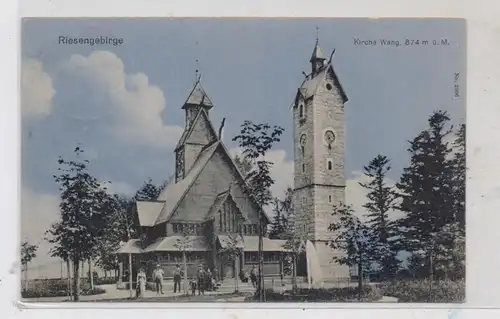 NIEDER-SCHLESIEN - KRUMMHÜBEL / KARPACZ, Kirche Wang, Springbrunnen, 1911