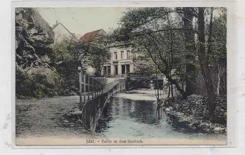 6580 IDAR - OBERSTEIN, Partie am Idarbach in Idar, 1907, Verlag Schmidt