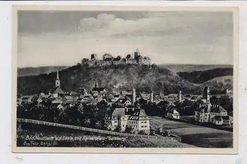 8740 BAD NEUSTADT / Saale, Gesamtansicht mit Kaiserpfalz Salzburg, Künstler-Karte Felle, 1937