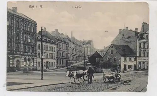 8670 HOF, Pfarr, Ochsen, Pferdefuhrwerk, 1917, kl. Rand- und Eckmängel