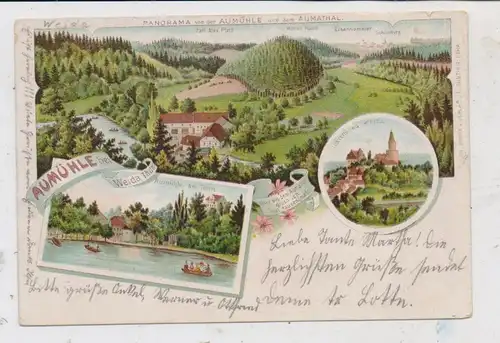 0-6518 WEIDA, Lithographie, Aumühle, Aumathal, Osterburg