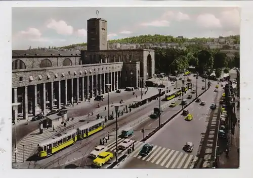 7000 STUTTGART, Hauptbahnhof, Strassenbahnen, Oldtimer