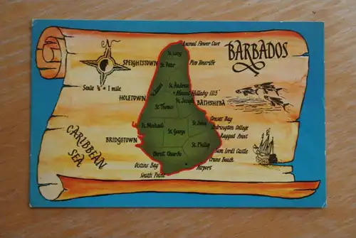 BARBADOS, Map - Landkarte