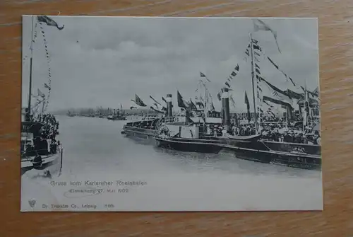 7500 KARLSRUHE, Einweihung des Karlsruher Rheinhafens 27.Mai 1902