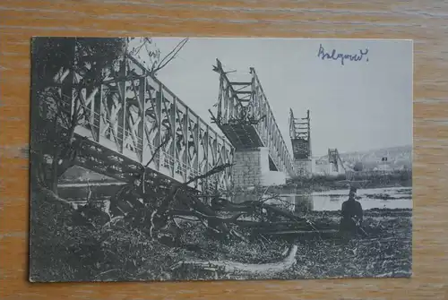 SRB - BELGRAD, Serbien, zerstörte Eisenbahnbrücke Strecke Semlin-Belgrad, 1.Weltkrieg