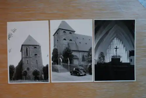 5253 LINDLAR - FRIELINGSDORF, 3 Photos Innen- und Außenansicht Kirche, VW - Käfer / Coccinelle / Beetle