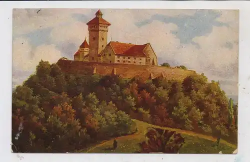 0-5211 WACHSENBURG - HOLZHAUSEN, Veste Wachenburg, Künstler Karte Ochler, Bahnpost Erfurt - Themar