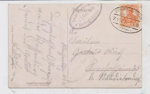 0-5211 WACHSENBURG - HOLZHAUSEN, Veste Wachenburg, Künstler Karte Ochler, Bahnpost Erfurt - Themar