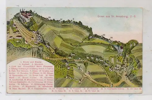OBER - SCHLESIEN - SANKT ANNABERG / GORA SWIETEJ ANNY, Übersichtskarte, 1910