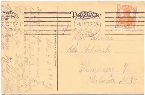 2000 HAMBURG - FINKENWERDER, Künstler - Karte 1917