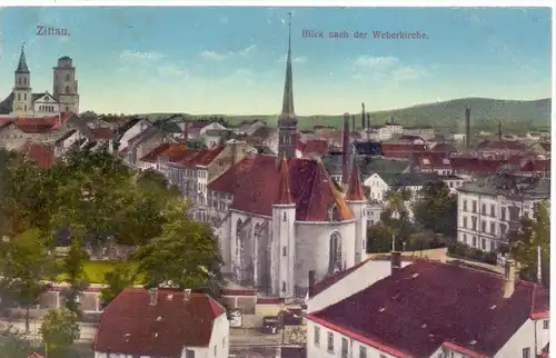 0-8800 ZITTAU, Blick nach der Weberkirche