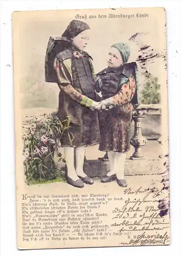 0-7400 ALTENBURG, Gruß aus dem Altenbuger Lande, Kinder-Trachten, geprägte Karte, 1913
