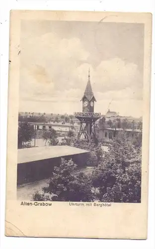 0-3272 MÖCKERN - ALTENGRABOW, Uhrturm mit Berghotel, 1915, Feldpost, Eckknick