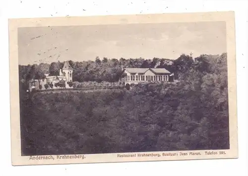 5470 ANDERNACH, Restaurant Krahnenberg, 1916