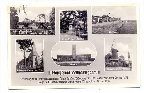 2940 WILHELMSHAVEN, Mehrbild-AK, 1957, Nachgebühr