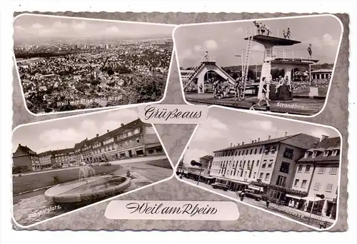 7858 WEIL AM RHEIN, Mehrbild-AK, 1961, rücks. kl. Klebereste