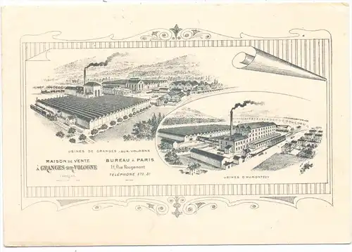 F 88640 GRANGES - SUR - VOLOGNE, Vertreterkarte Walter Seitz & Cie.