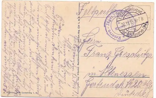 UKRAINE - ÖKÖRMEZÖ / MISCHHIRJA, 1.Weltkrieg, Karpathenkämpfe, Nagy-Agtal, deutsche Feldpost, 1915