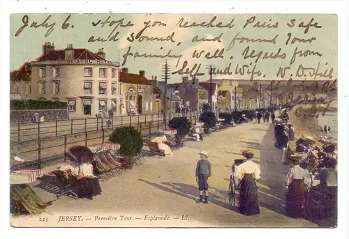 UK - CHANNEL ISLANDS - JERSEY - Esplanade, 1908, Louis Levy # 223, color