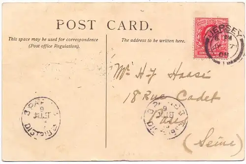 UK - CHANNEL ISLANDS - JERSEY - Esplanade, 1908, Louis Levy # 223, color