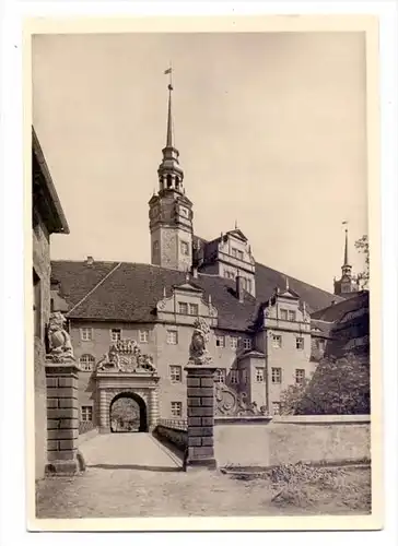 0-7290 TORGAU, Schloß Hartenfels, Westfront, Brückenportal