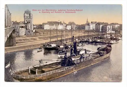 4100 DUISBURG - RUHRORT, Hafen, Binnenschiffe, 1913