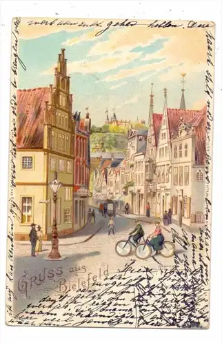 4800 BIELEFELD, Obernstrasse, Lithographie, 1899