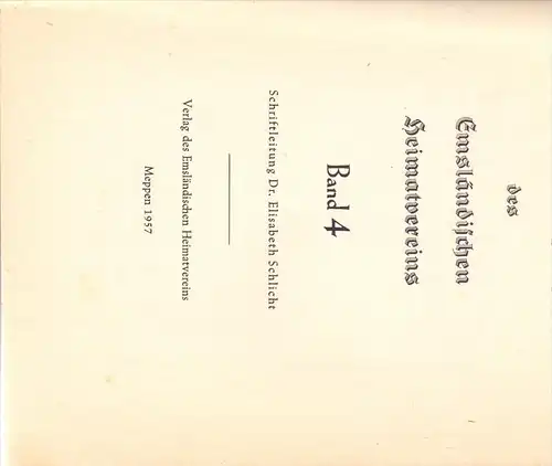 4470 MEPPEN, Jahrbuch des Emsländischen Heimatvereins, Band IV, 1957, 156 Seiten, gute Erhaltung