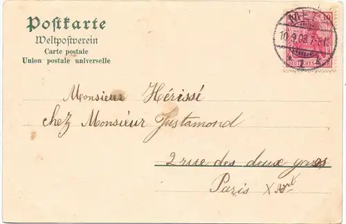 F 57000 METZ, Vogelschau v. Turm der Garnisonskirche, Luxemburger graph. Kunstanstalt - ehem. Bernhoeft, 1903