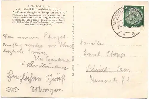 0-9373 EHRENFRIEDERSDORF, Naturtheater, Greifensteine, 1934