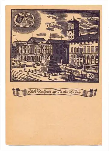 7500 KARLSRUHE, Deutscher Stenografentag 1948, Sonder-AK mit Sonderstempel