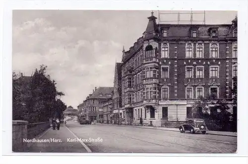 0-5500 NORDHAUSEN, Karl-Marx-Strasse, Bühnen der Stadt Nordhausen, Strassenbahn