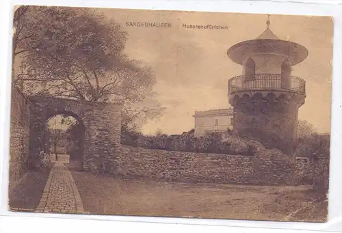 0-4700 SANGERHAUSEN, Husarenpförtchen, 1917, deutsche Feldpost, Druckstelle