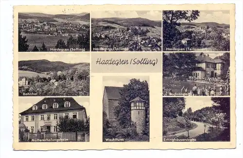 3414 HARDEGSEN, Mehrbild-AK, Landpoststempel "Üssinghausen über ...", 1951